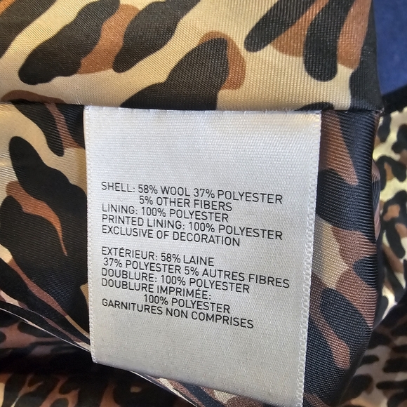 Laundry By Shelli Segal Double Breasted Wool Blend Peplum Coat Navy Blue Sz XL - Picture 9 of 9